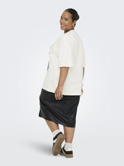 T-Shirt aus Bio-Baumwolle - Cloud Dancer/FLOWER LADY - Weiß