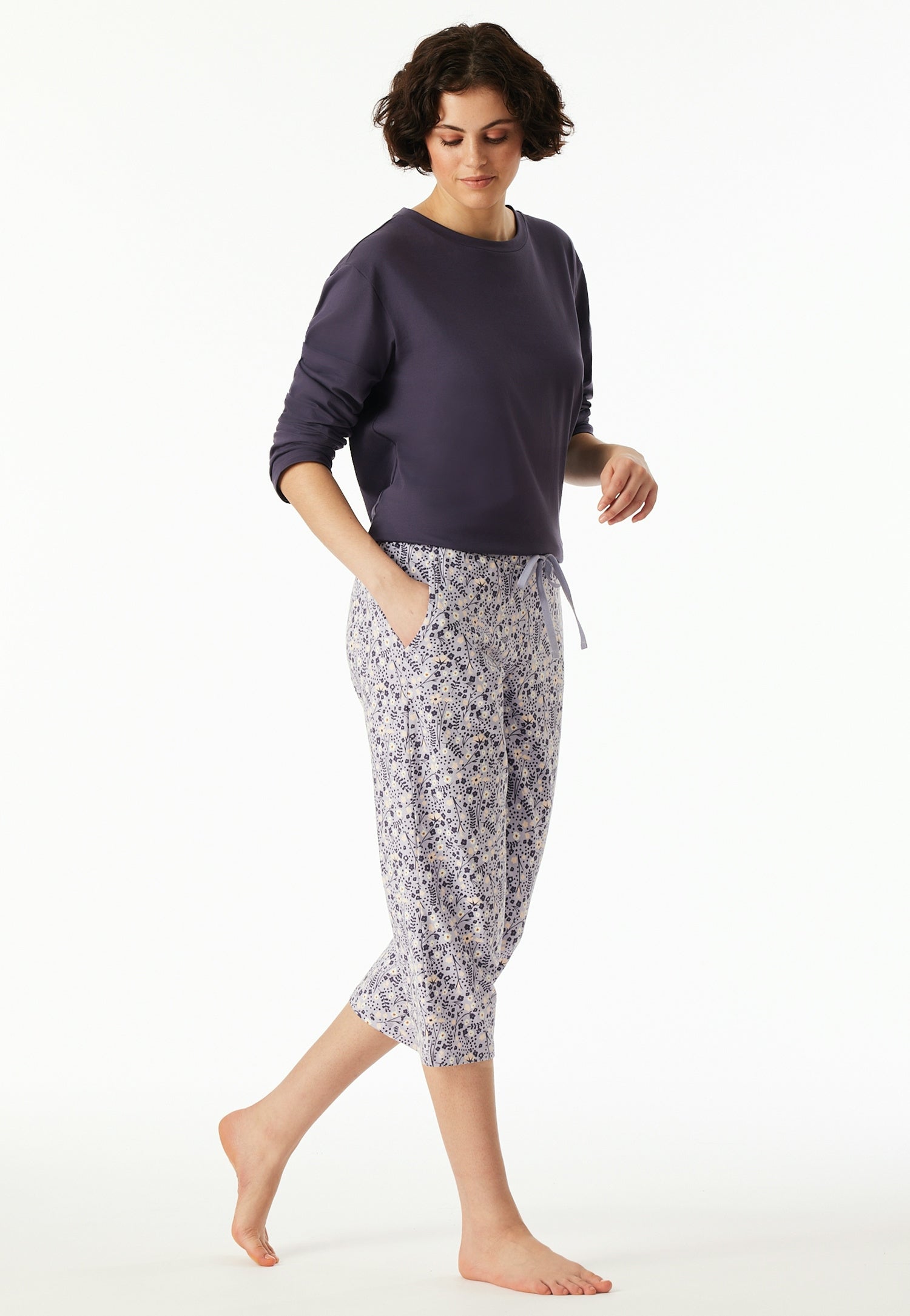 Schlaf-Hose 3/4 - 917-multicolor 6 - Violett