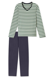 Schlafanzug - 709-mineral - Grün | Weiß