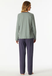 Schlafanzug - 709-mineral - Grün | Weiß