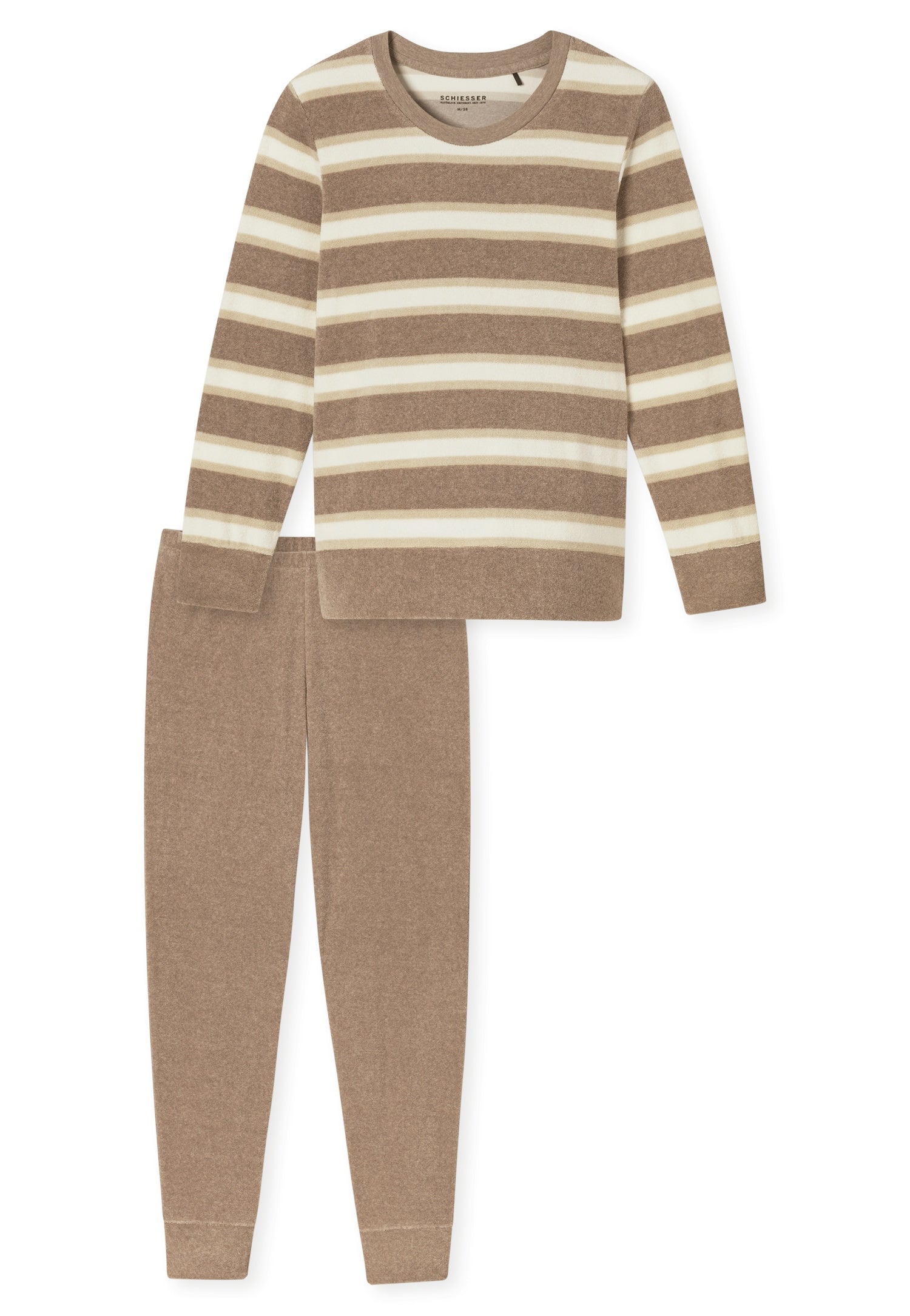 Schlafanzug in Frottee - 311-taupe-mel. - Braun