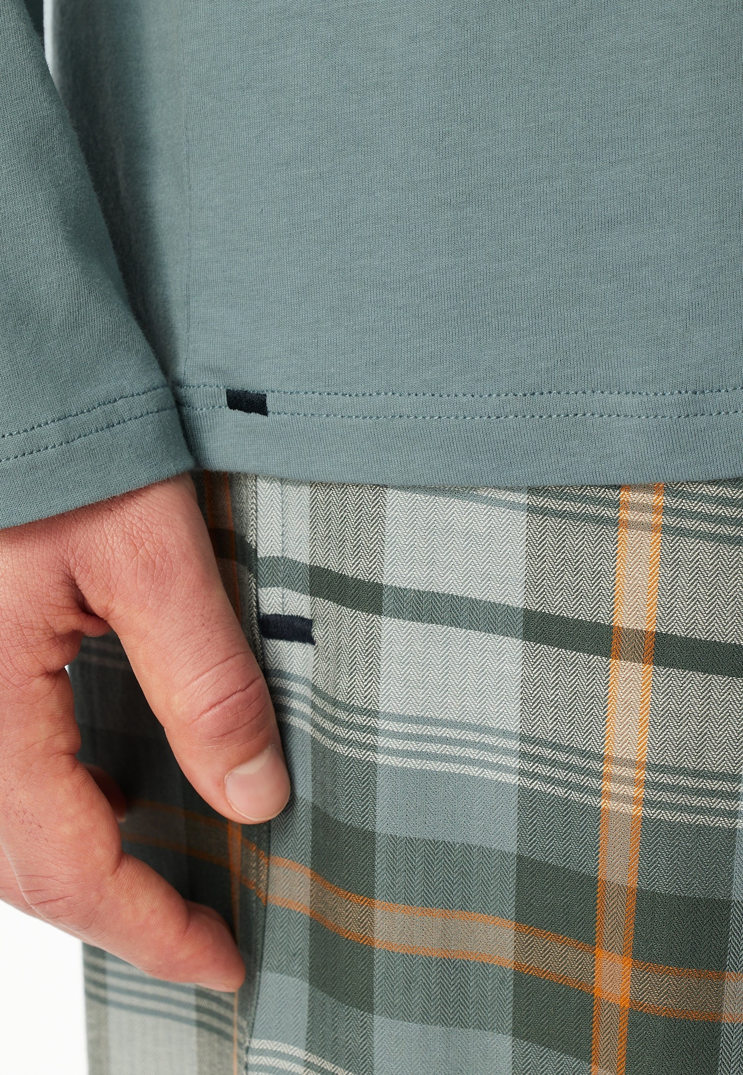 Langarmshirt aus Baumwolle - 709-mineral - Grün