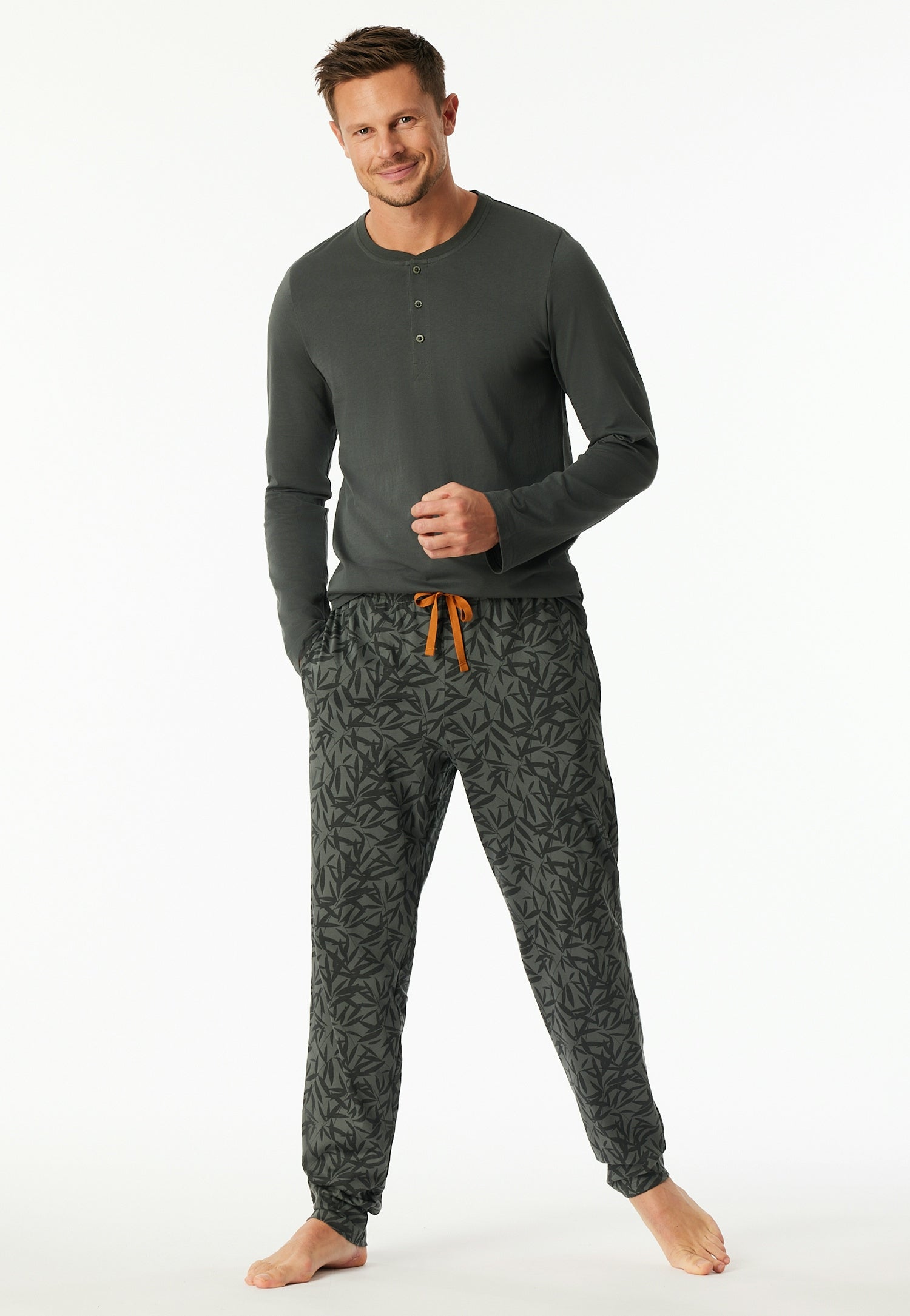Schlafhose aus Baumwolle - 702-dunkelgrün - Grün