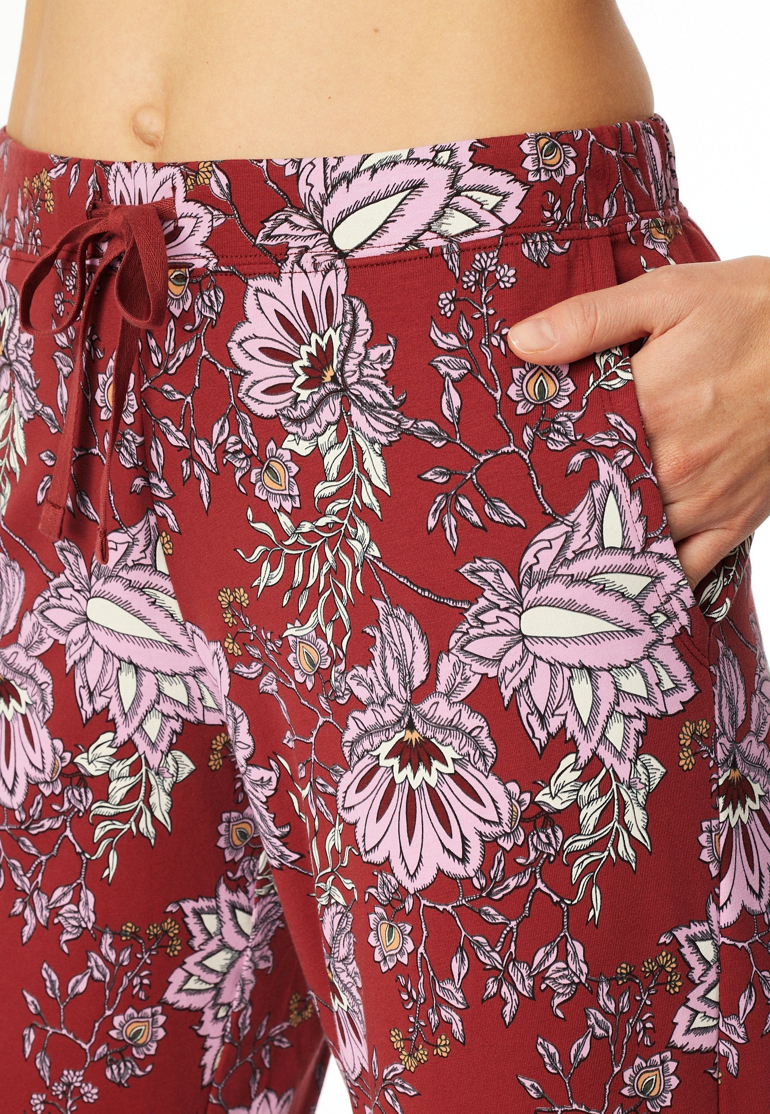 Schlafhose aus Baumwolle - 507-dunkelrot - Rot