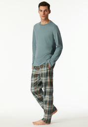 Langarmshirt aus Baumwolle - 709-mineral - Grün