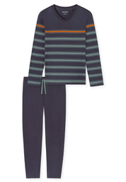 Schlafanzug lang - 207-graphit - Blau