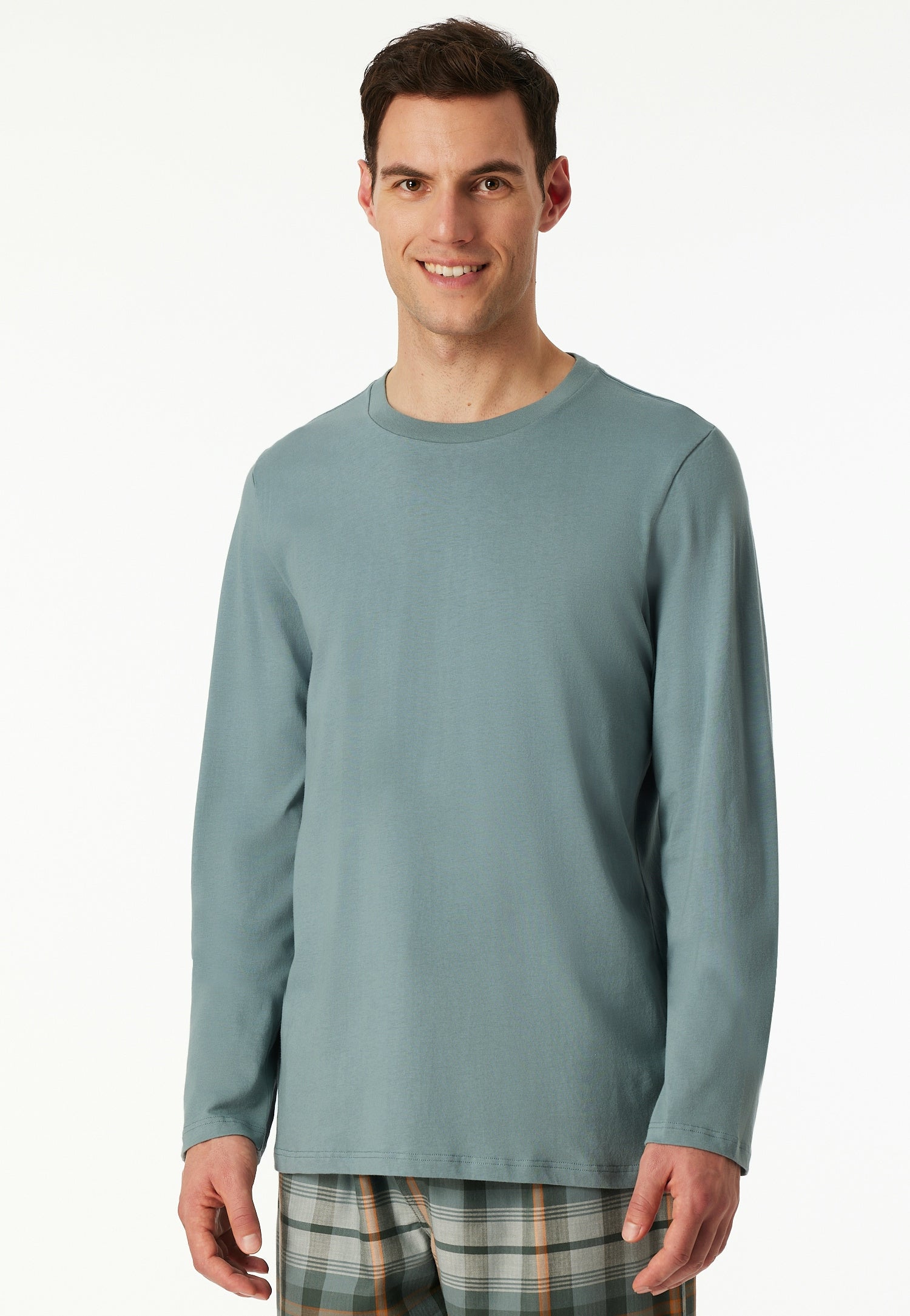 Langarmshirt aus Baumwolle - 709-mineral - Grün