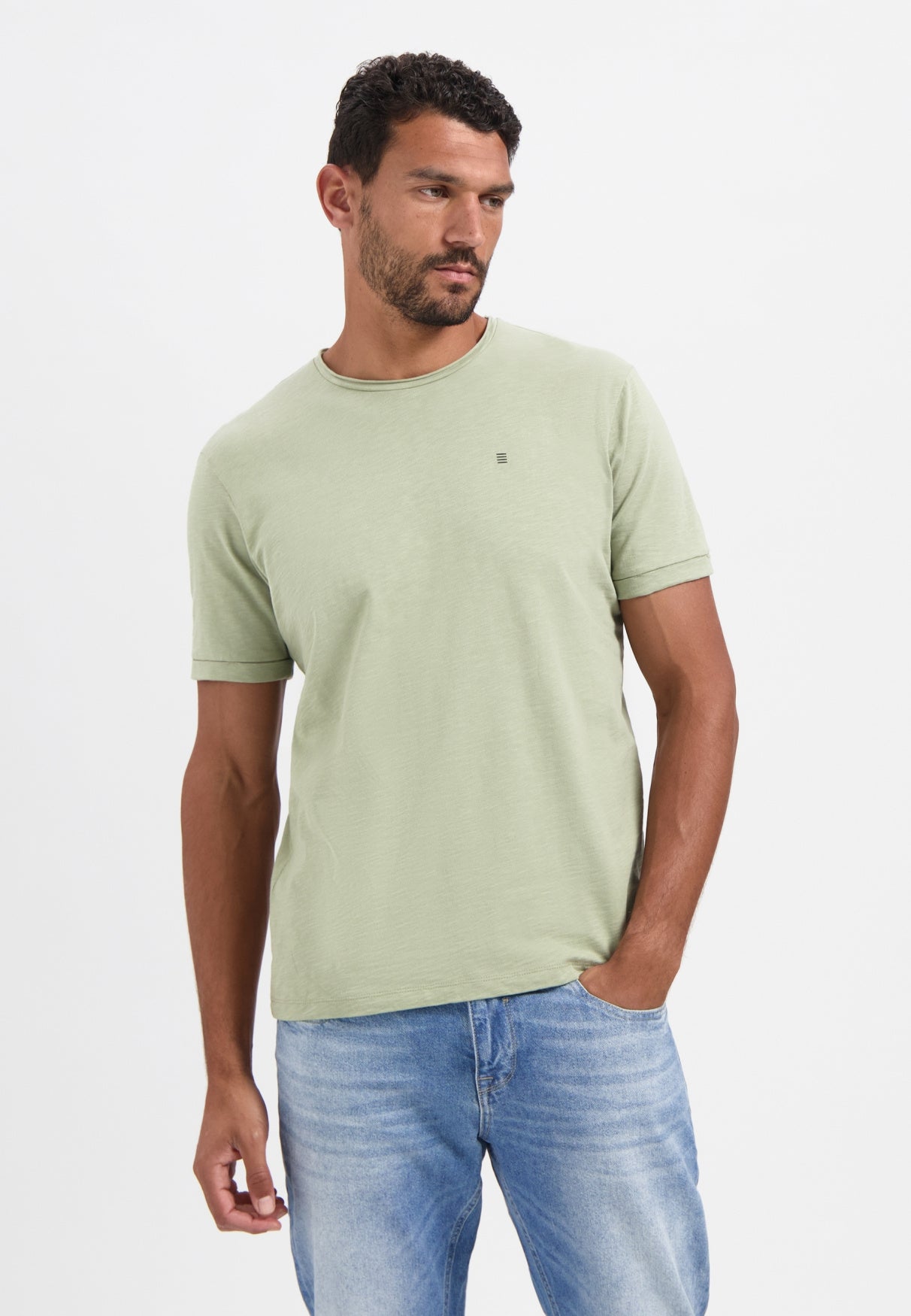 T-Shirt aus Baumwolle - 197-Light Moss - Grün