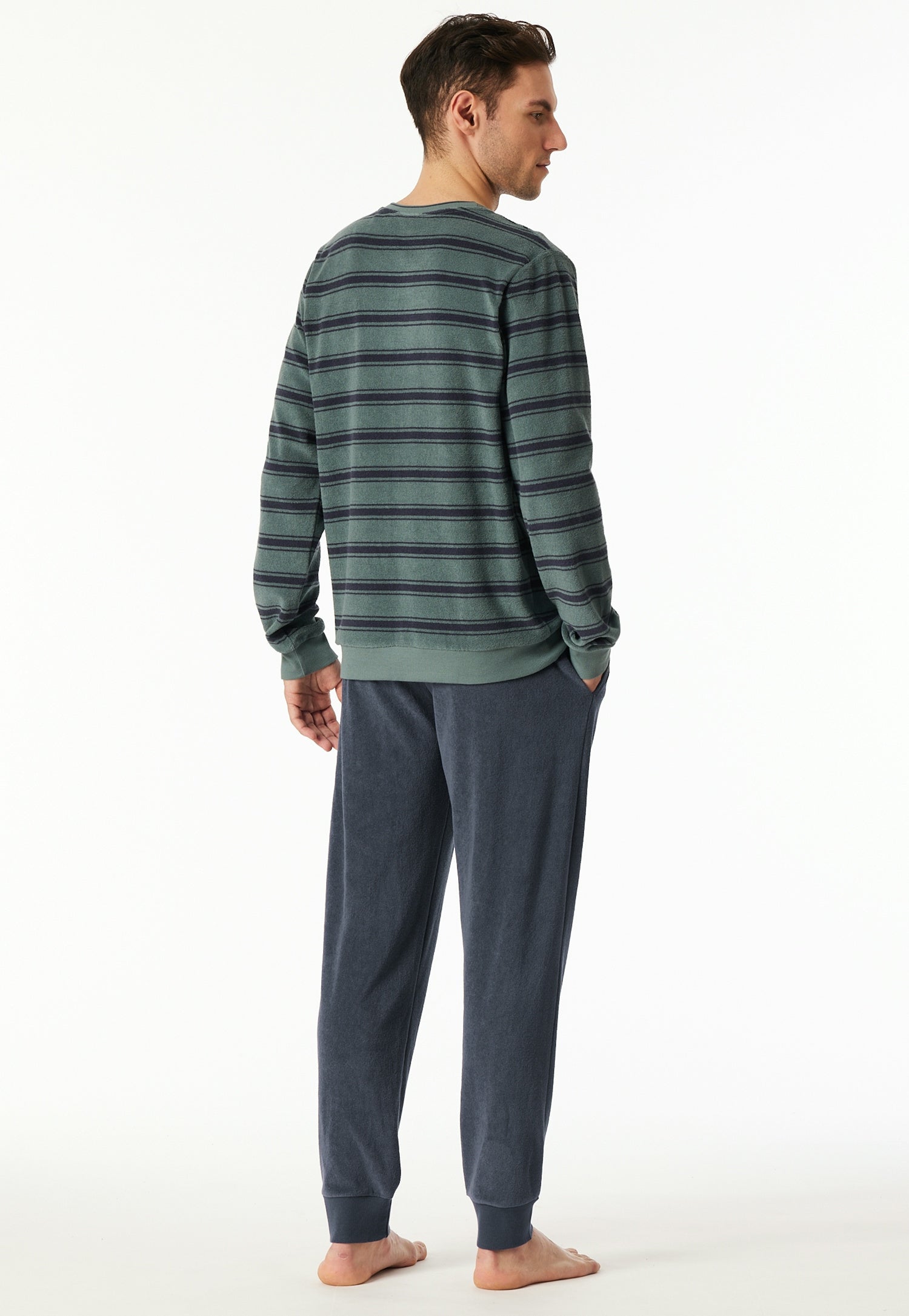 Schlafanzug aus Frottee - 709-mineral - Blau