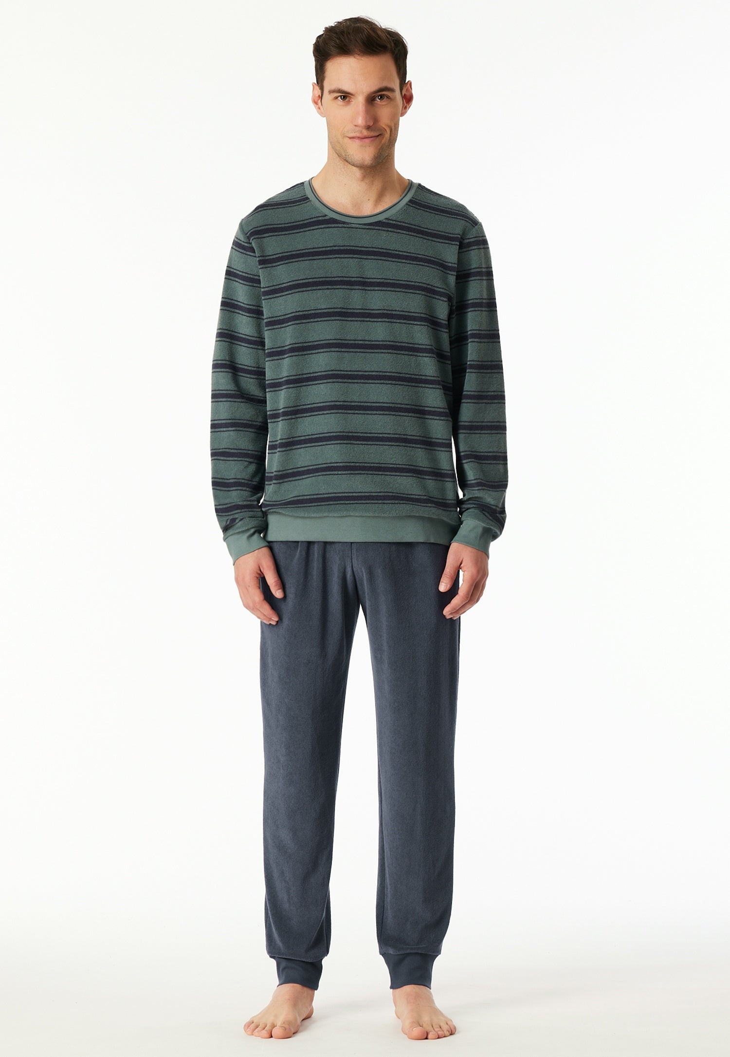 Schlafanzug aus Frottee - 709-mineral - Blau