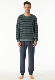 Schlafanzug aus Frottee - 709-mineral - Blau