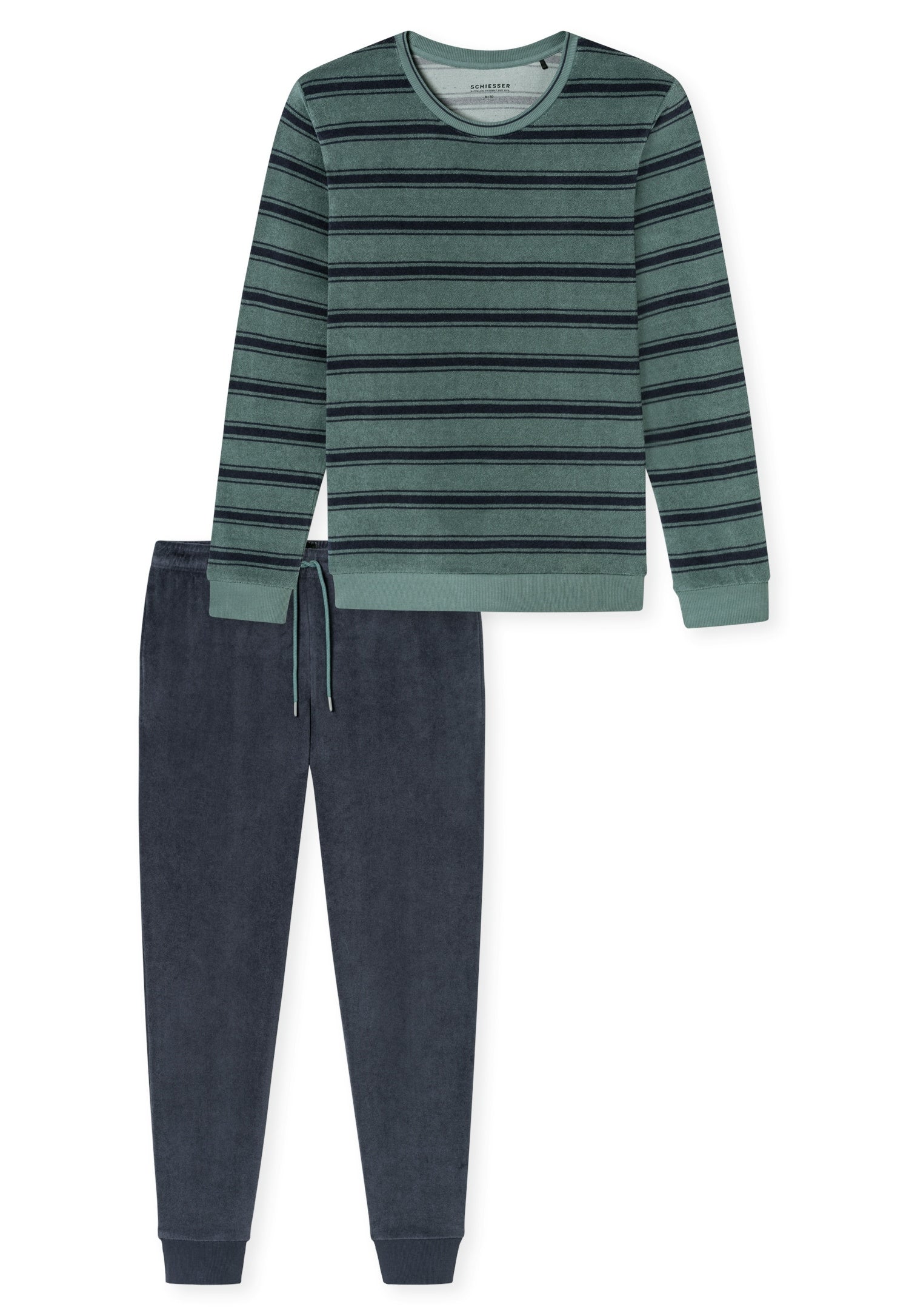 Schlafanzug aus Frottee - 709-mineral - Blau