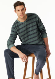 Schlafanzug aus Frottee - 709-mineral - Blau