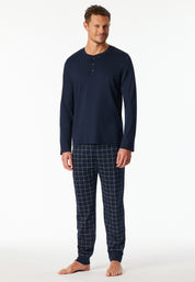Schlafanzug aus Baumwolle - 804-nachtblau - Blau
