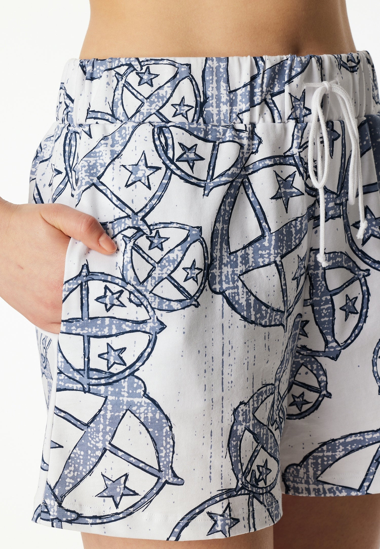 Schlupfshorts aus Baumwolle - 904-multicolor 1 - Weiß