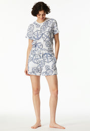 Schlupfshorts aus Baumwolle - 904-multicolor 1 - Weiß