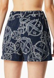 Schlupfshorts aus Baumwolle - 913-multicolor 2 - Blau