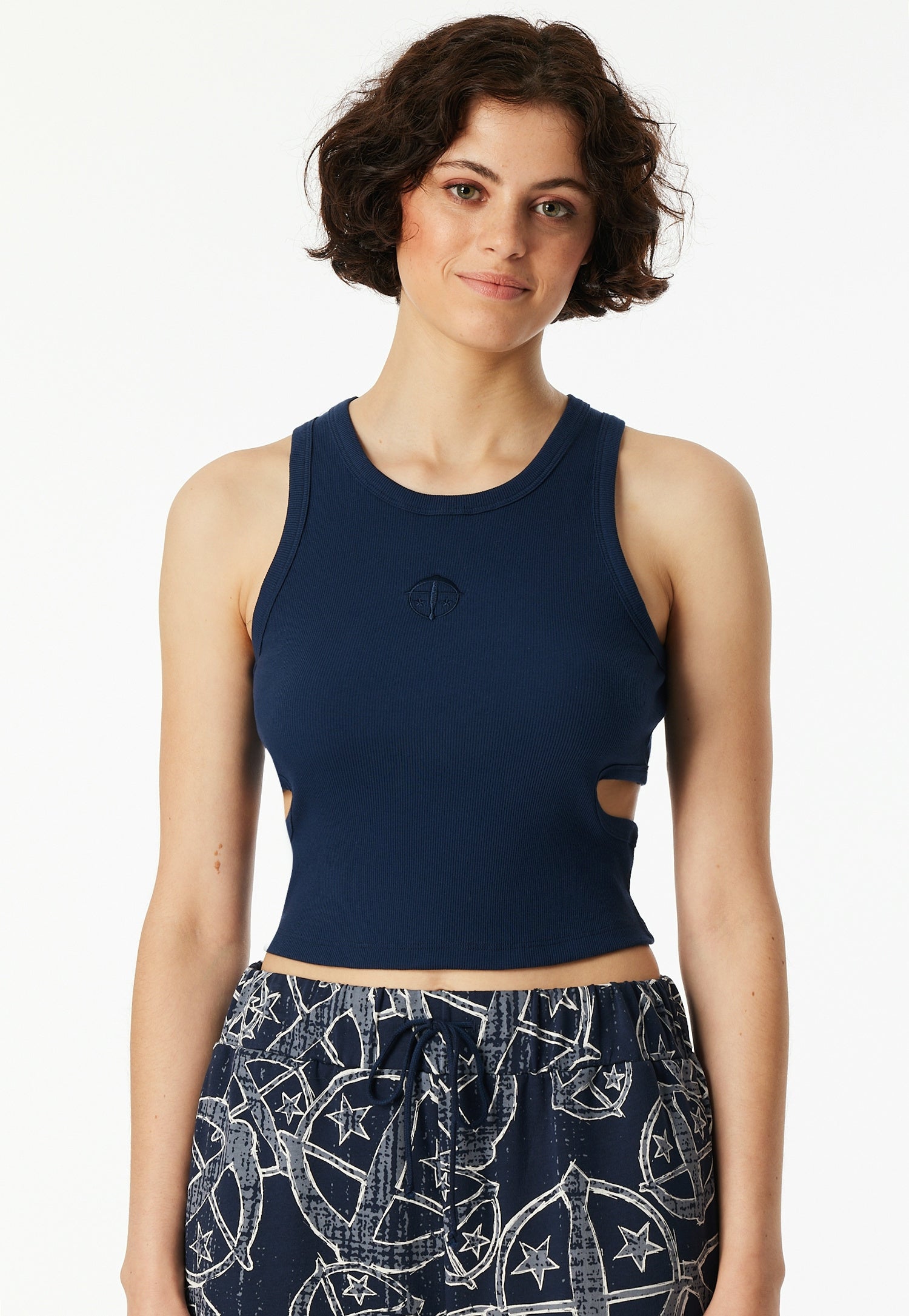 Trägertop mit Cut-Outs - 801-admiral - Blau