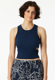 Trägertop mit Cut-Outs - 801-admiral - Blau