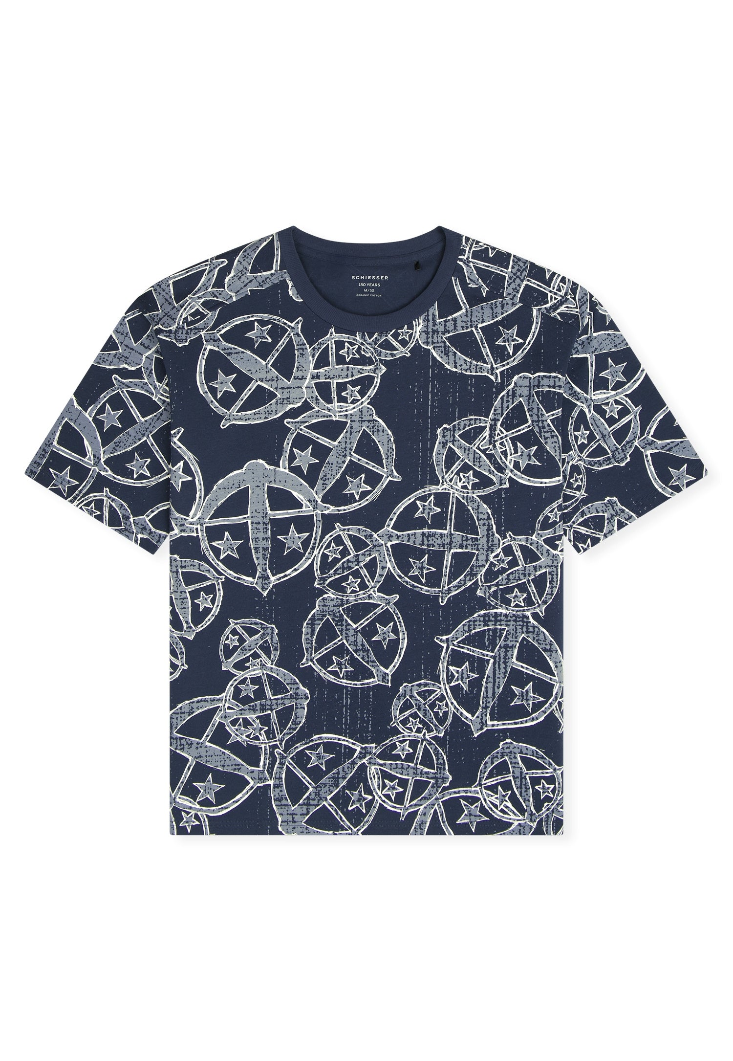 Schlafshirt aus Baumwolle - 913-multicolor 2 - Blau