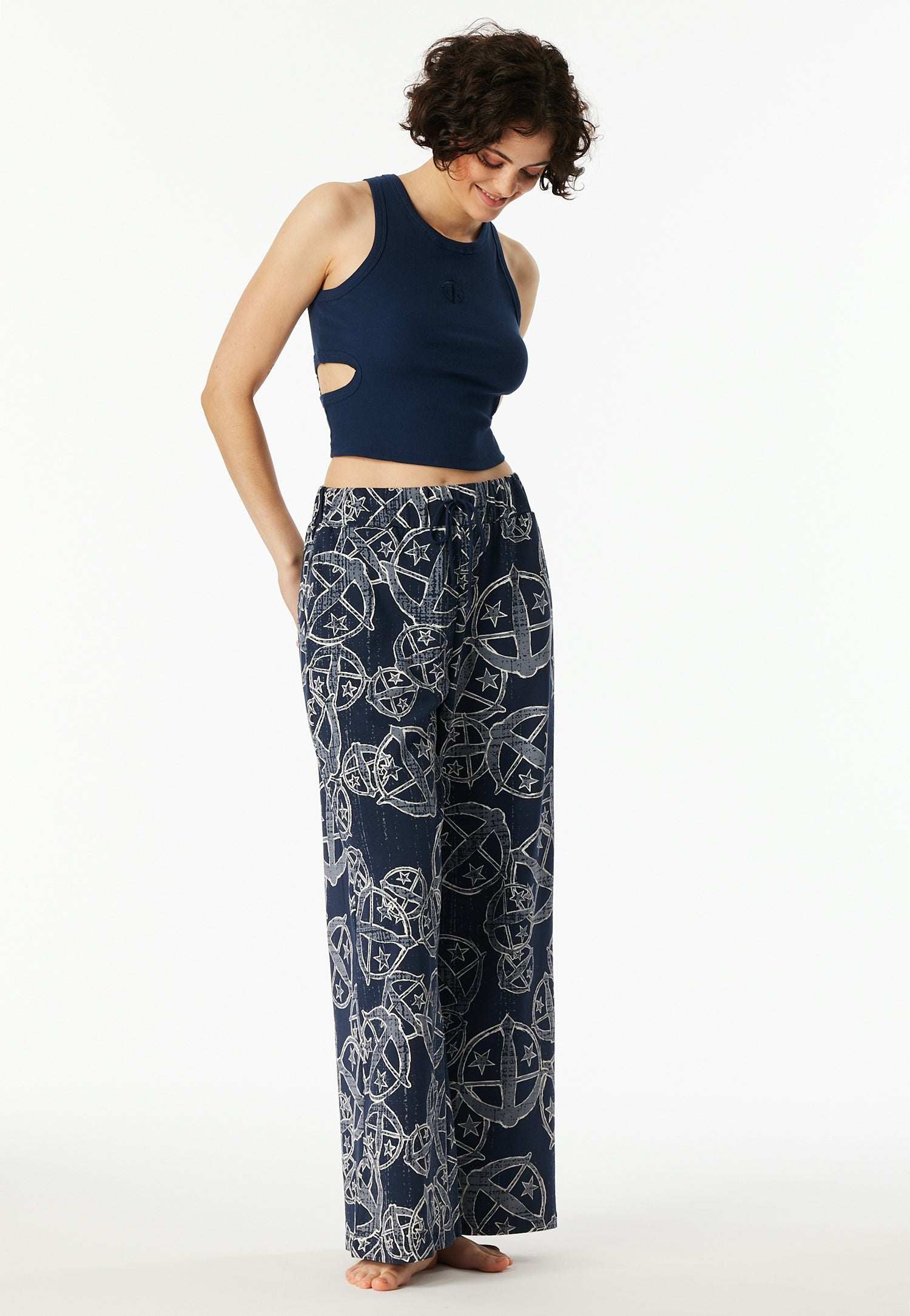 Trägertop mit Cut-Outs - 801-admiral - Blau