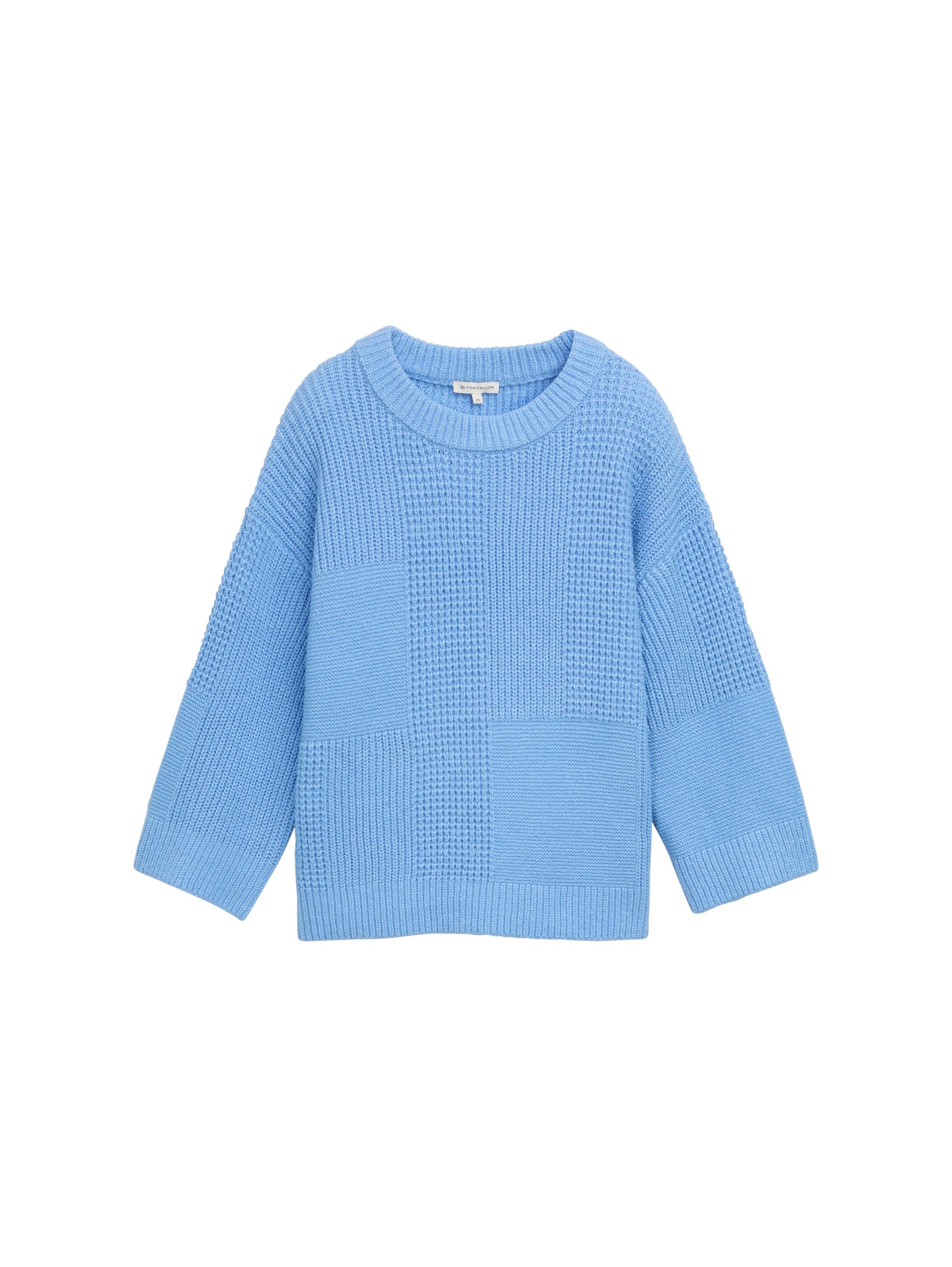 Strickpullover aus Baumwollmix - 34910-light fjord blue melange - Blau