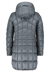 Steppmantel mit abnehmbarer Kapuze - 9190-Dusty Petrol - Grau