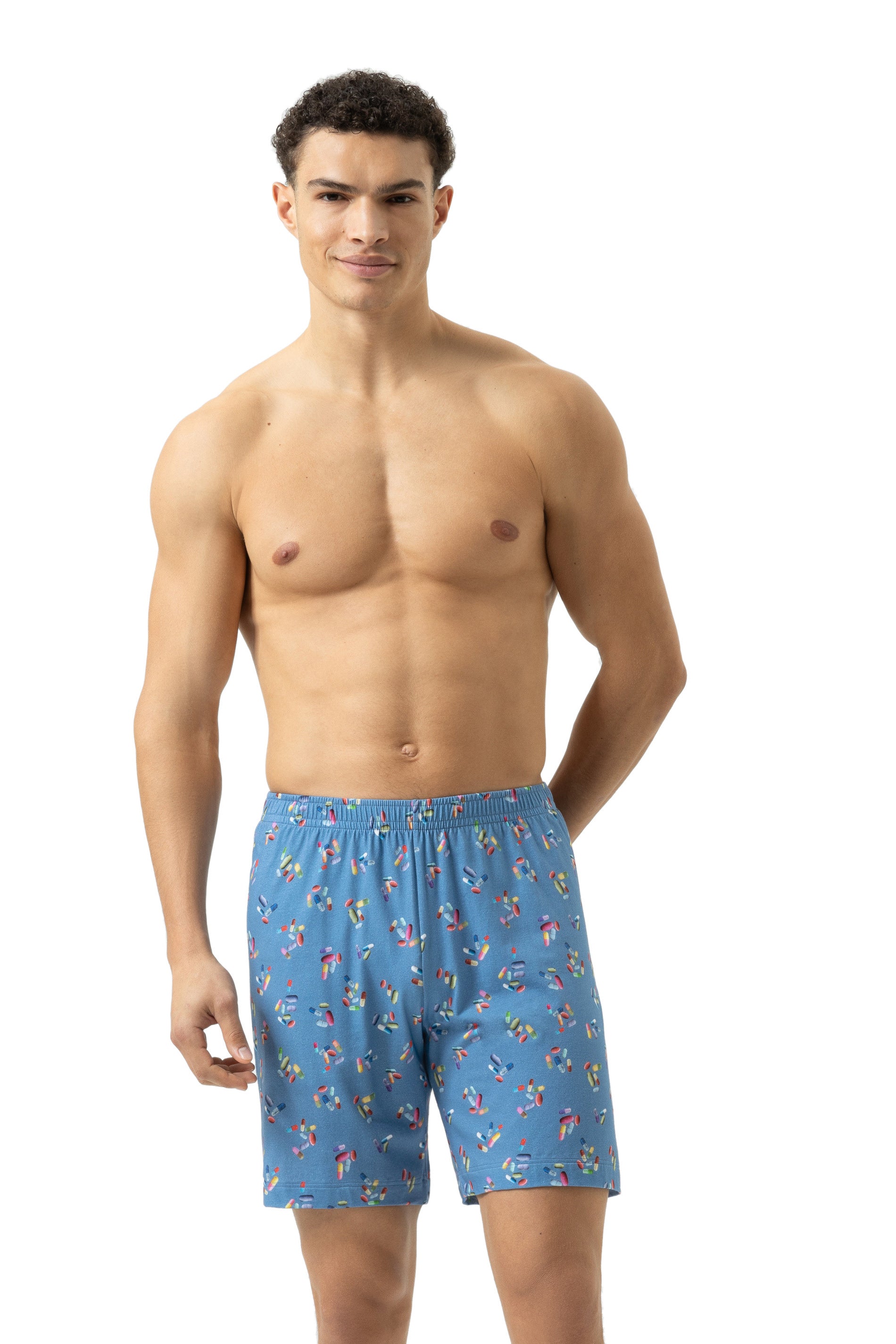 Schlafhose aus Baumwolle - 600-baltic ocean - Blau