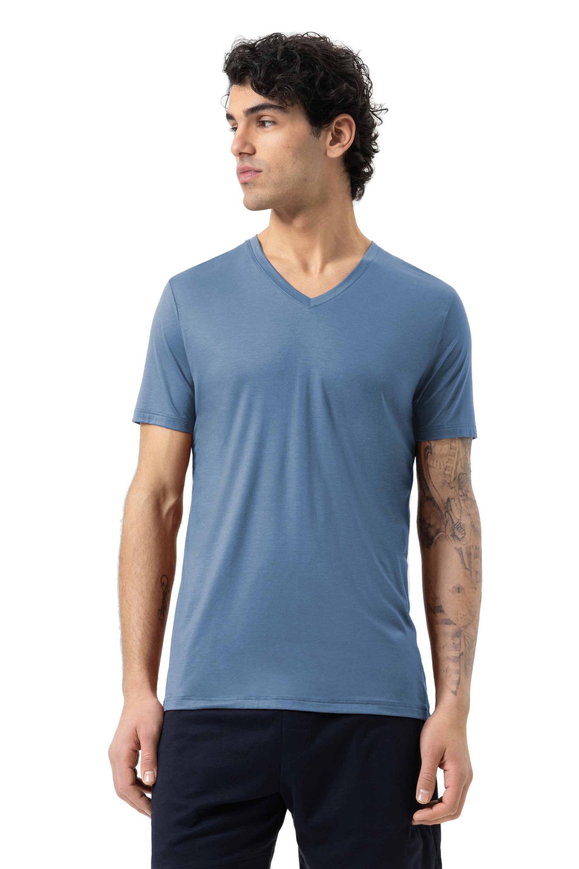 T-Shirt aus Modal - 28-galactic blue - Blau