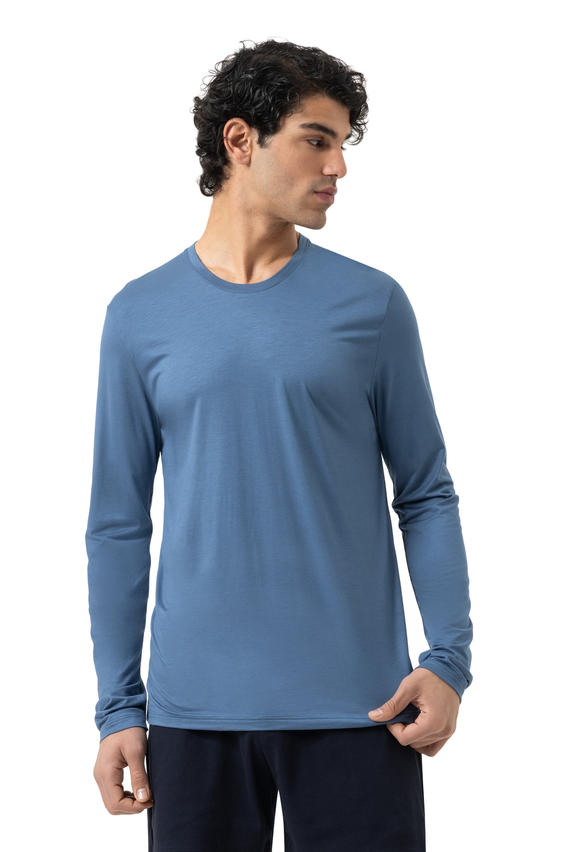 Langarmshirt aus Modal - 28-galactic blue - Blau