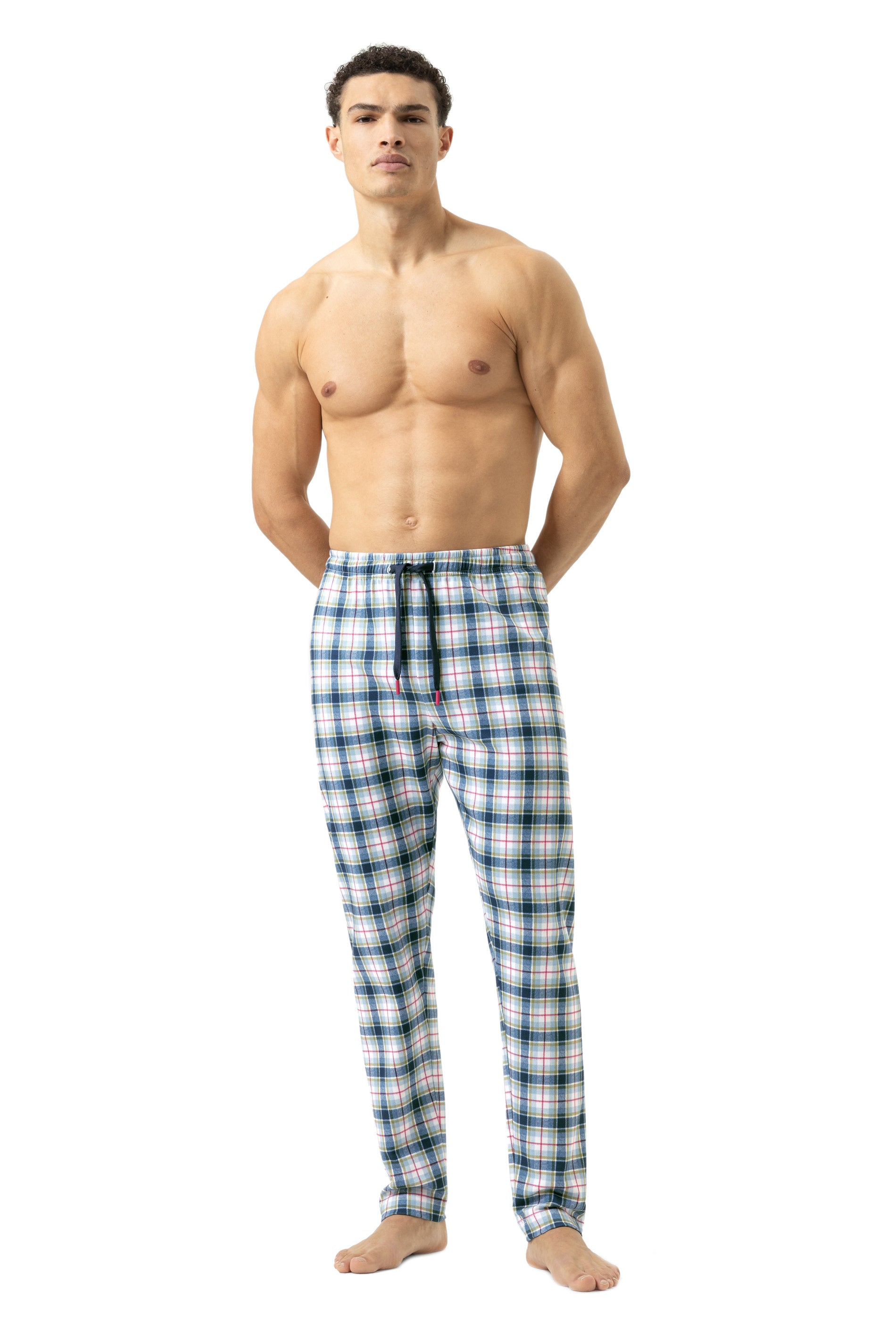 Schlafhose kariert - 668-yacht blue - Blau