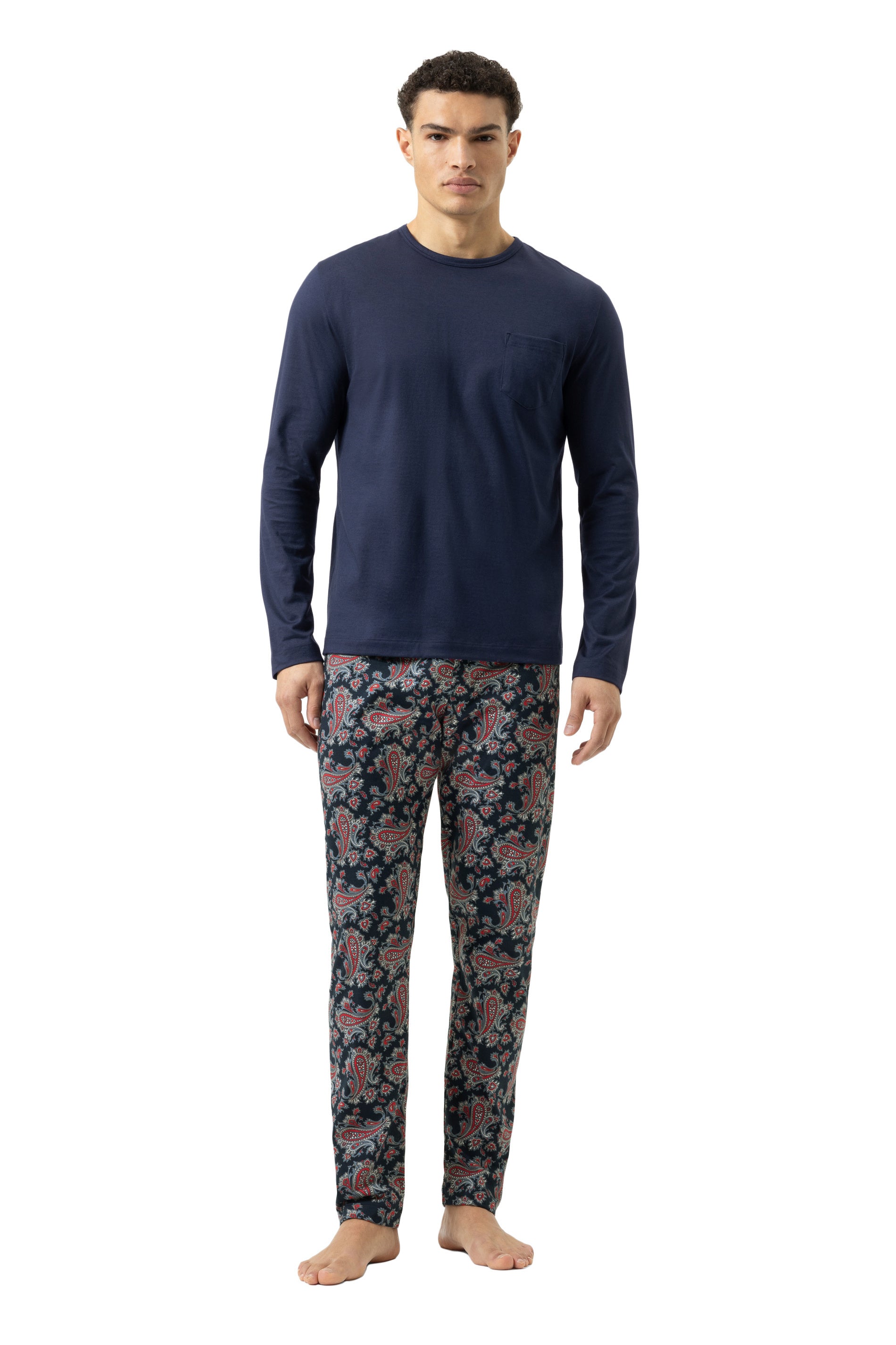 Schlafanzug lang - 668-yacht blue - Blau