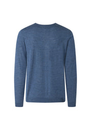 Strickpullover aus Merinowolle - 378 - Blau