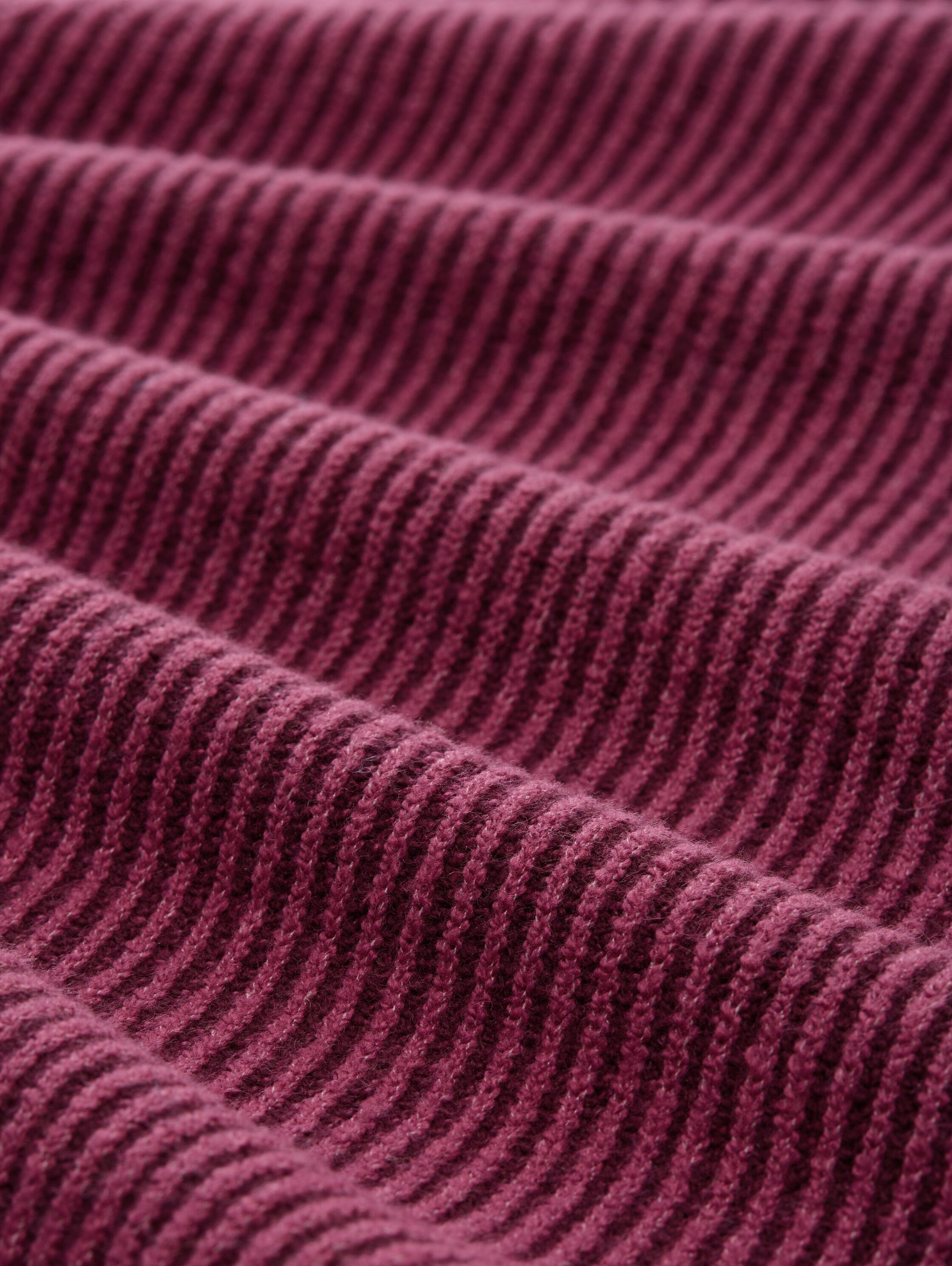 Strickpullover aus Baumwollmix - 38881-red rib structure - Pink