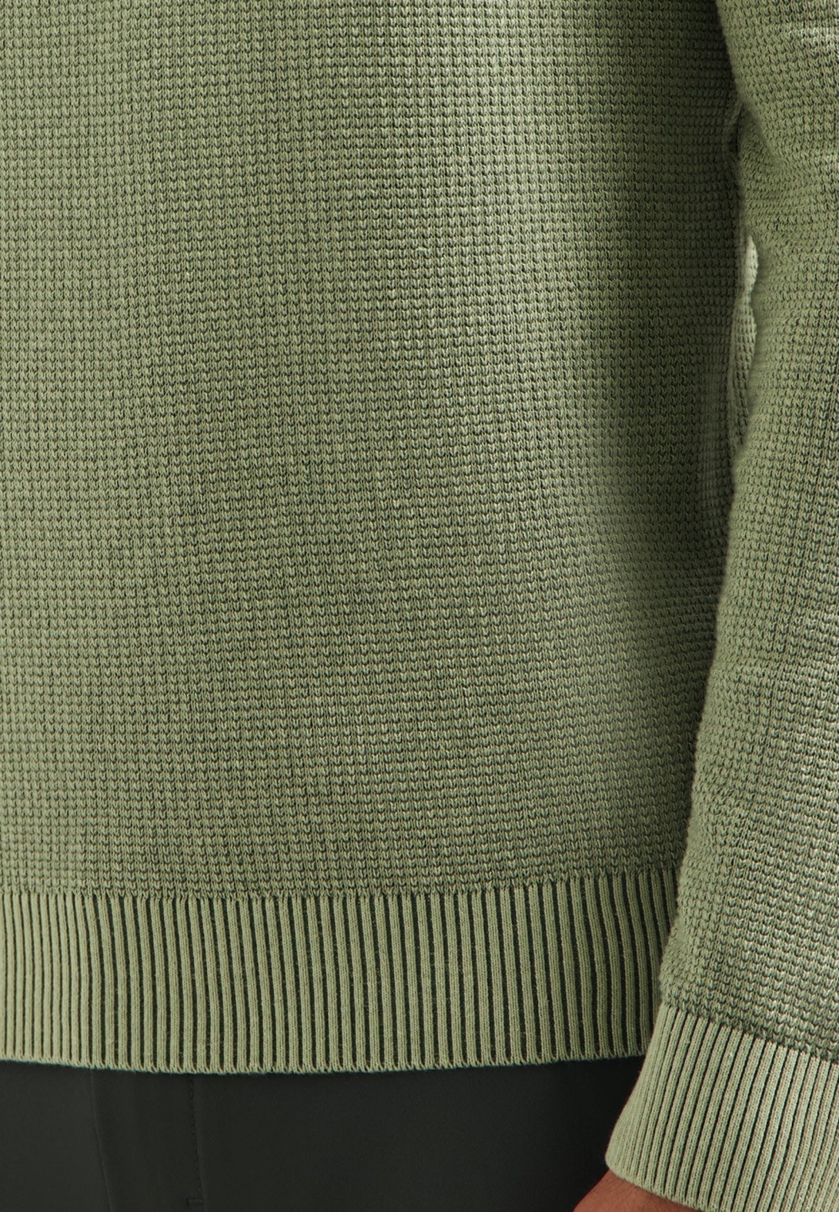 Strickpullover aus Baumwolle - 197-Light Moss - Grün