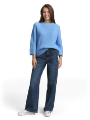 Strickpullover aus Baumwollmix - 34910-light fjord blue melange - Blau