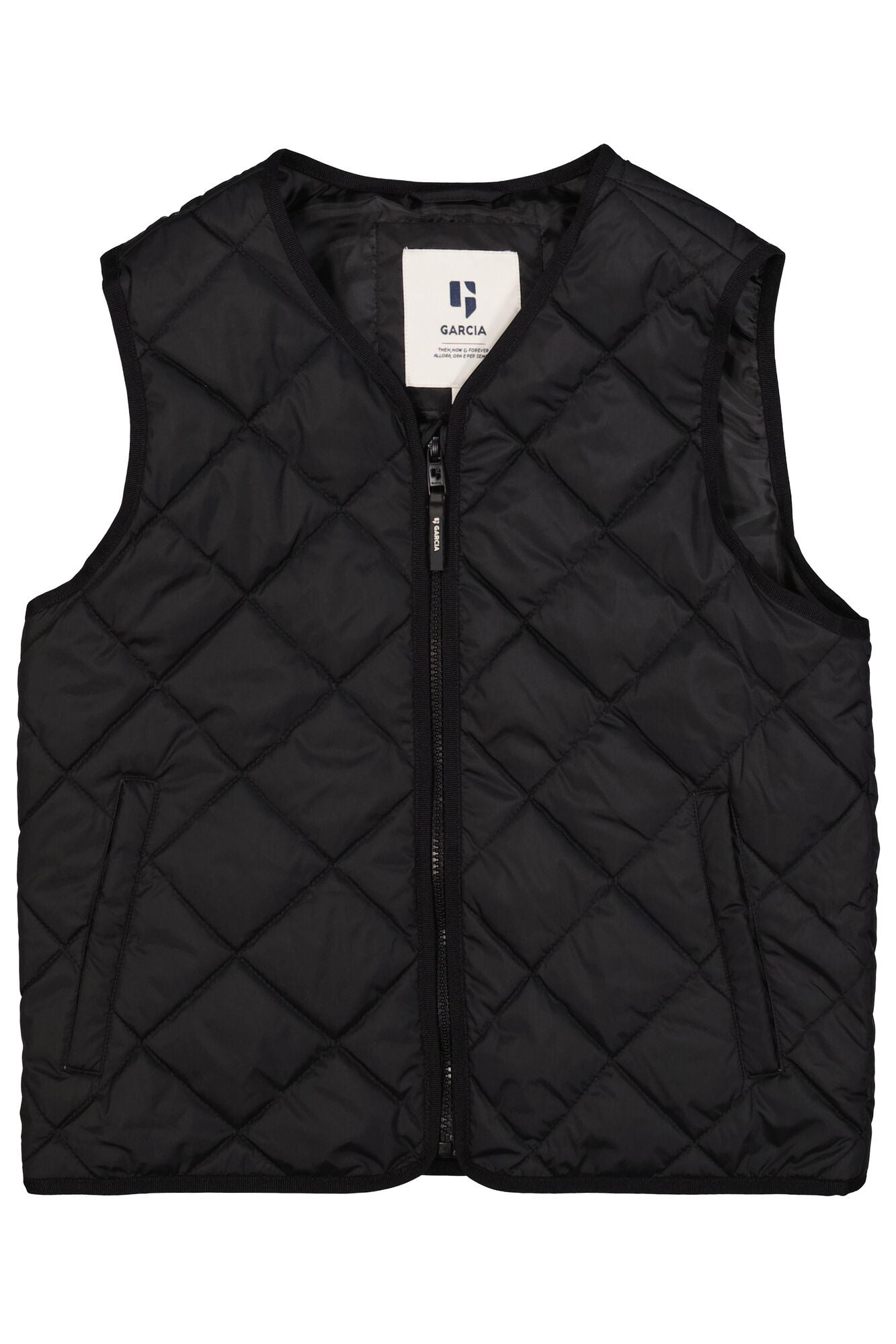 Steppweste mit V-Ausschnitt - 60-black - Schwarz