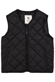 Steppweste mit V-Ausschnitt - 60-black - Schwarz