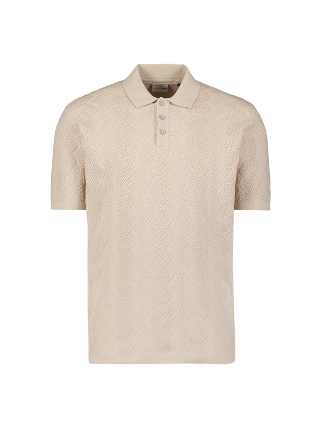 Strick-Poloshirt aus Baumwollmix - 045-Desert - Beige