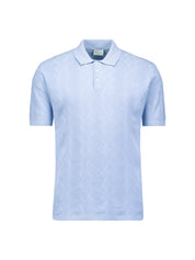 Strick-Poloshirt aus Baumwollmix - 030-Blue - Blau