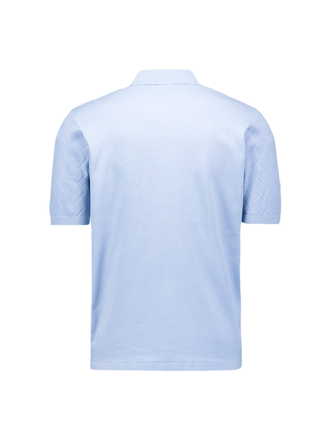 Strick-Poloshirt aus Baumwollmix - 030-Blue - Blau