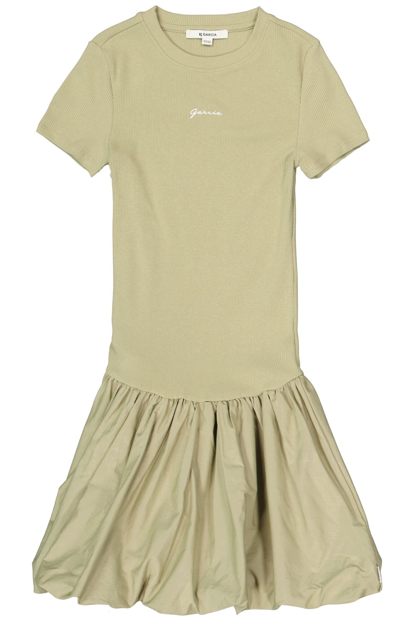 T-Shirt-Kleid Mini aus Baumwolle - 3328-spring army - Grün