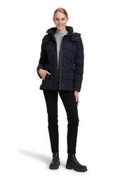 Steppjacke mit abnehmbarer Kapuze - 8534-Dark Navy - Blau