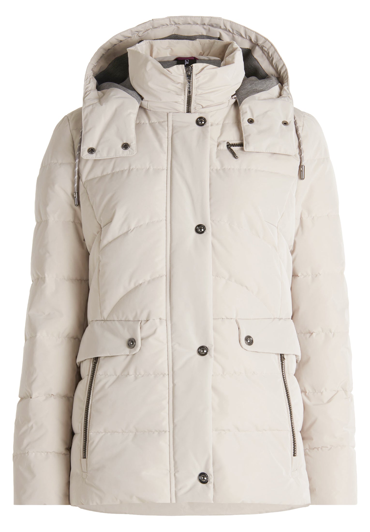 Steppjacke mit abnehmbarer Kapuze - 9300-Silver Cloud - Creme