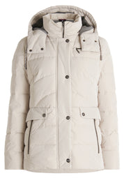Steppjacke mit abnehmbarer Kapuze - 9300-Silver Cloud - Creme