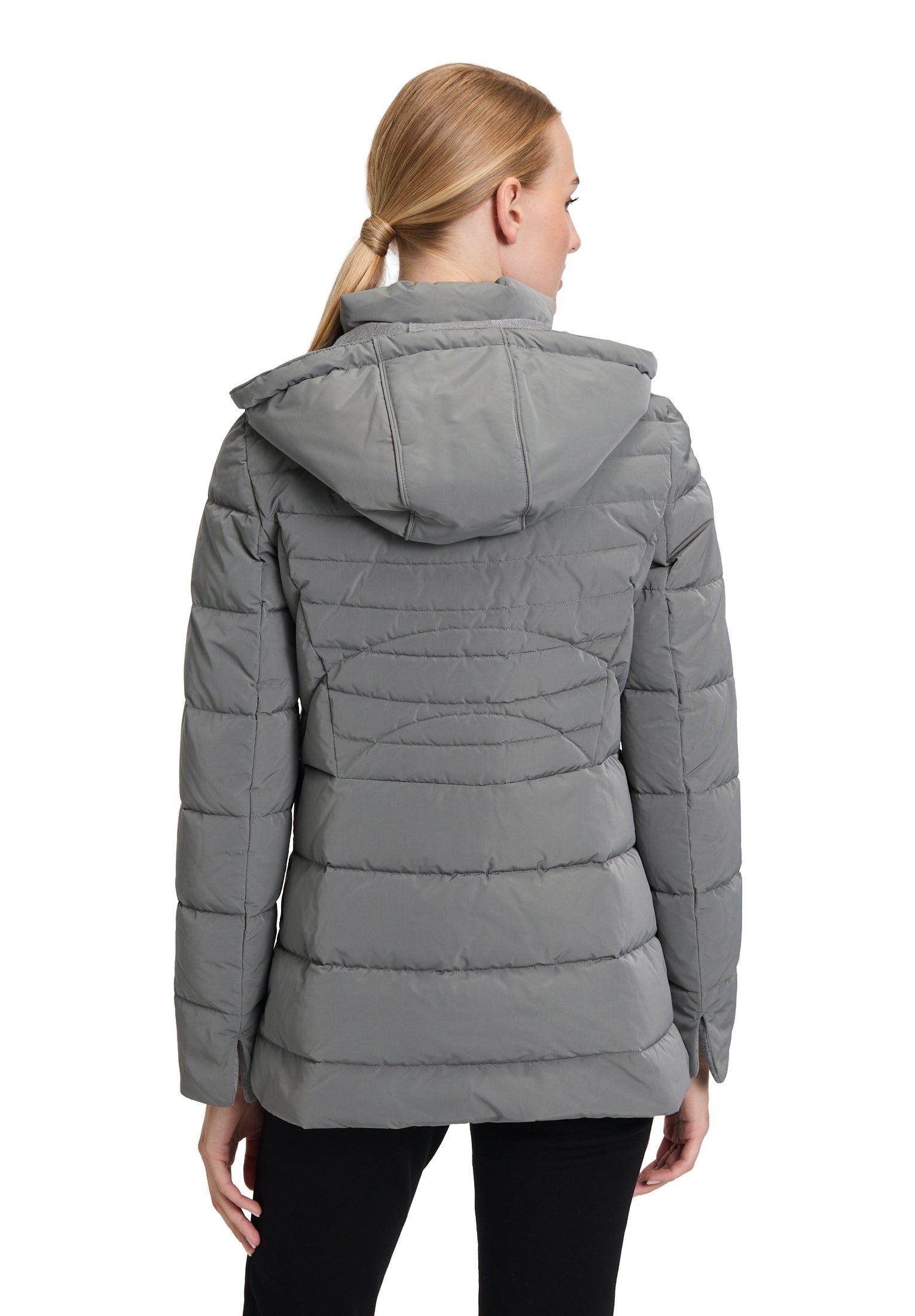 Steppjacke mit abnehmbarer Kapuze - 9086-Salvia - Grau