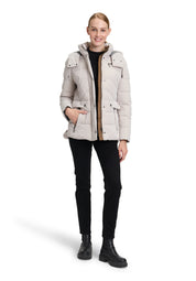 Steppjacke mit abnehmbarer Kapuze - 9300-Silver Cloud - Creme