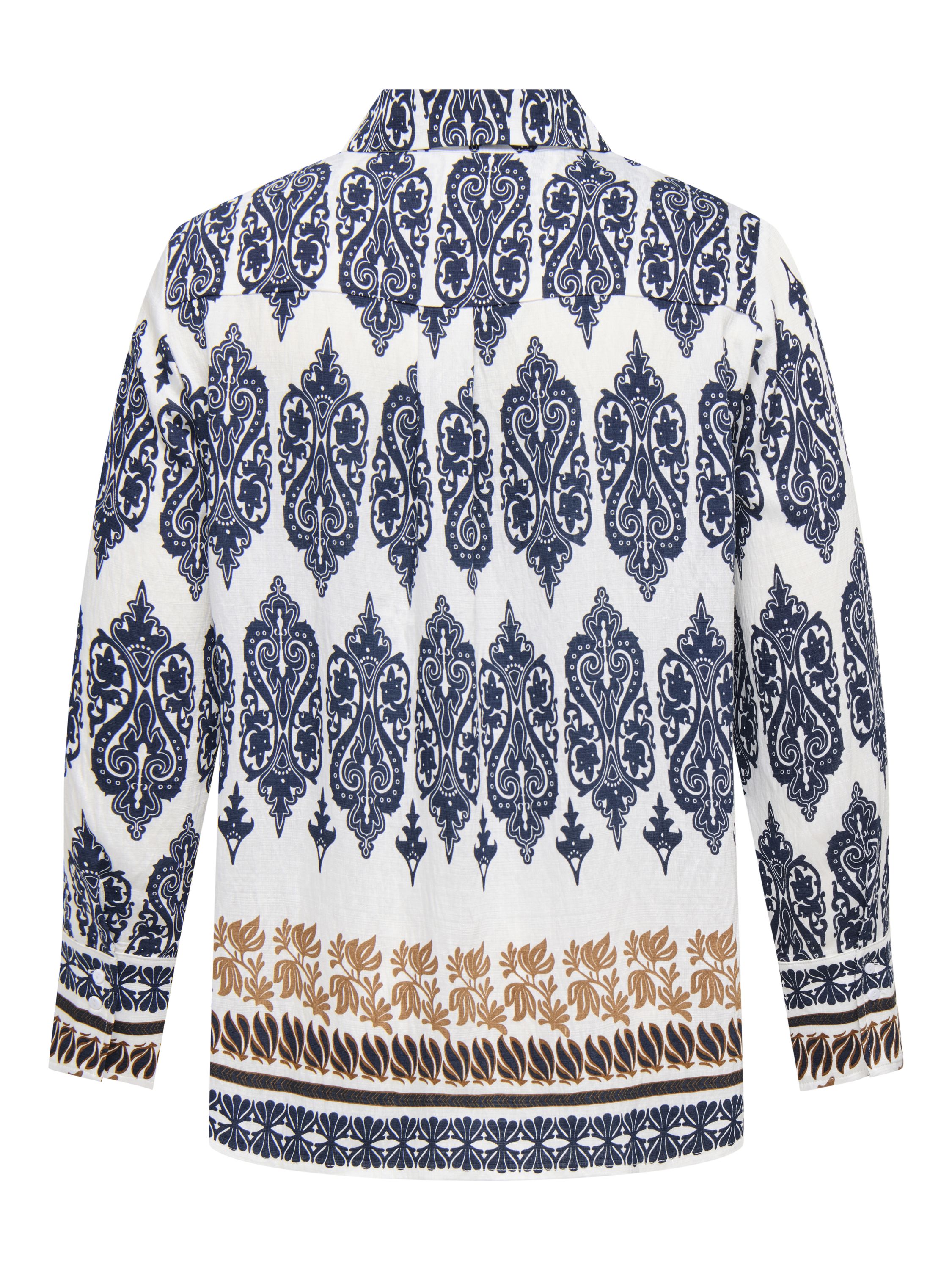 Bluse HAVANA gemustert - Cloud Dancer/ETHNIC - Blau | Weiß