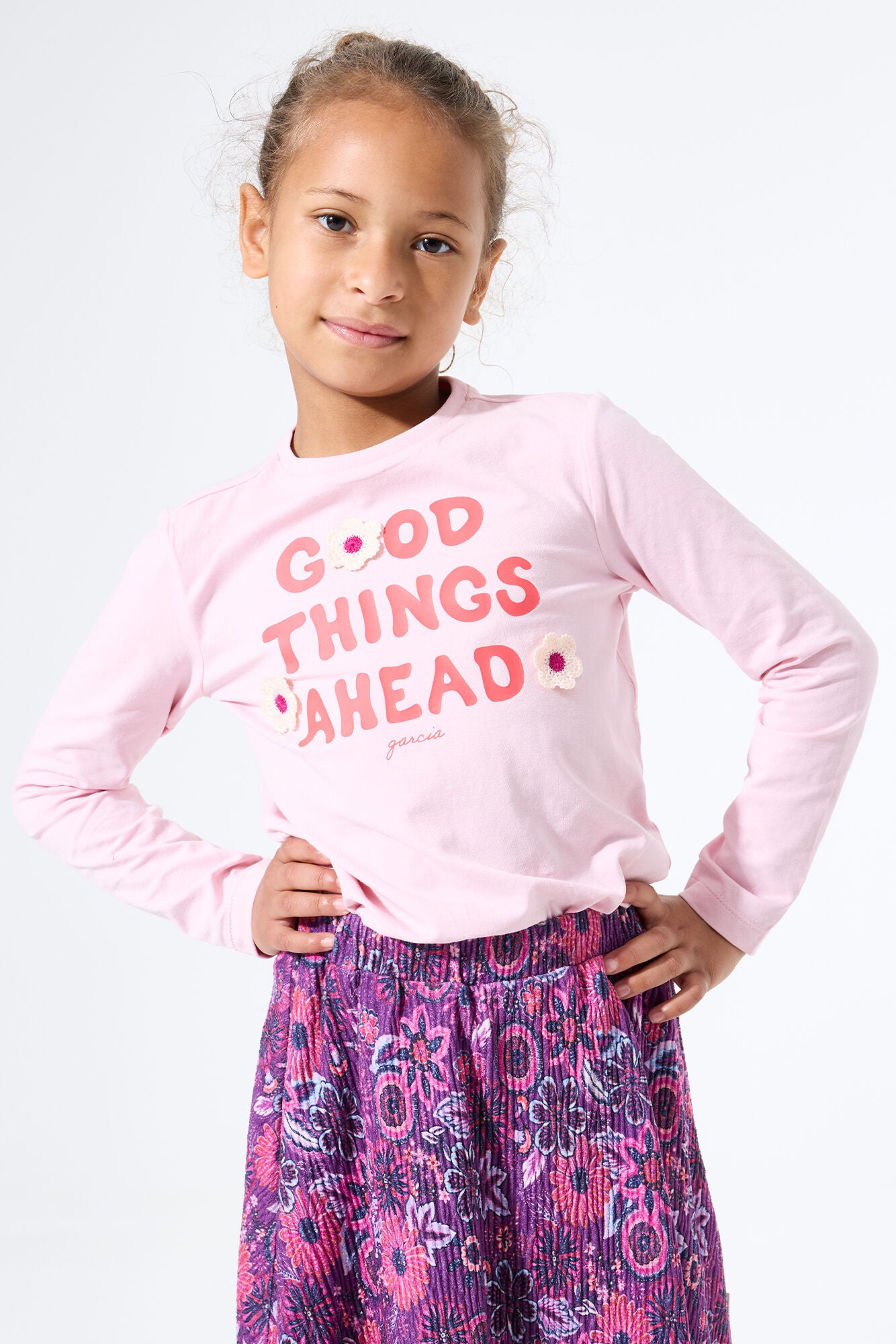 Langarmshirt aus Baumwolle - 4607-almond blosso - Rosa