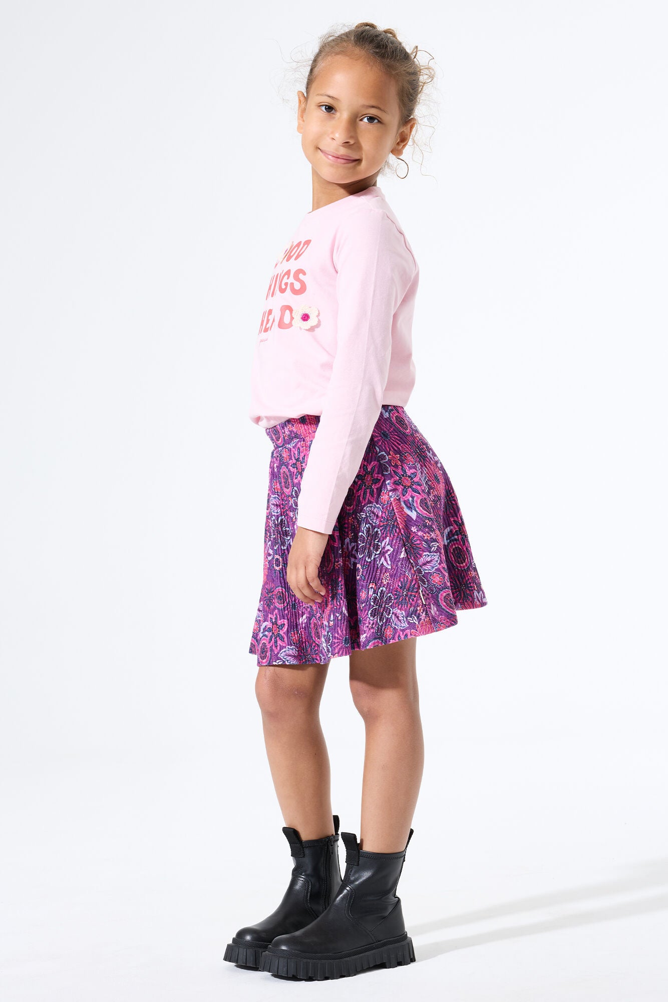 Langarmshirt aus Baumwolle - 4607-almond blosso - Rosa